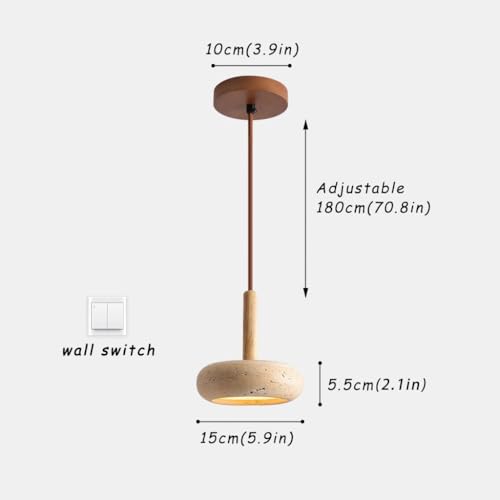 Lámpara colgante de travertino contra ambientes fríos: Luz led retro crema para casa 6