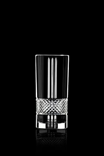 RCR 26719020006 Brillante Luxion Crystal Hi-Ball Cocktail Water Tumblers Glasses, Set of 6, 370 ml, Made in Italy, Dishwasher Safe, Ideal for Newlyweds & New Homeowners