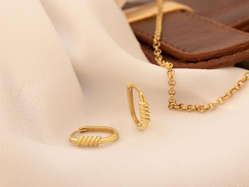 Twisted Oblong Hoop Earrings | 925 Sterling Silver Twist Rectangle Huggie Earrings | 14K Gold Oblong Twister Hoop Earrings2