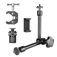 ZTOWOTO 10 Inch Magic Arm with Super Crab Clamp,Adjustable Kamera Halterung,Kamerahalterung with 1/4-3/8 Threaded,Gelenkarm for Monitor/Webcam/Light/Microphone