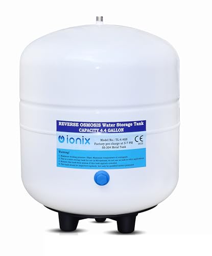 Image of IONIX RO Stainless Steel 304 Pre-Pressurized Metal Pressure Tank with Tank Valve, Water Softener, 4.4 Gallons Capacity, Healthy Water for Your Family, Used by Top Indian Brands (Pack of 1)