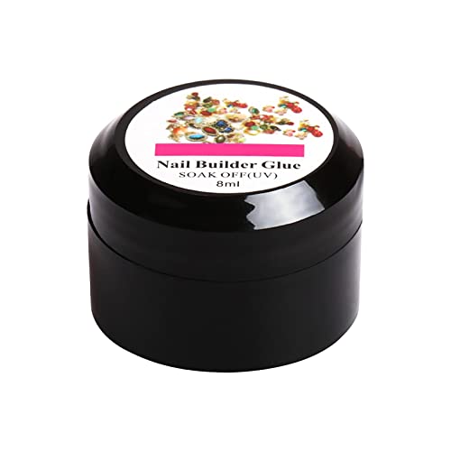 Jiusike Nail Design Adhesive Super Sticky Rhinestone Nail Decor Stuck Drill Glue Nail Ornament Adhesive Drill Glue Nail Adhesive Drill Light Transparent Glue (A, One Size) #TOP16