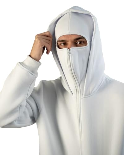 Image of JUGULAR Men's Cotton Solid Hooded Neck Full Sleeve with Mask Sweatshirt