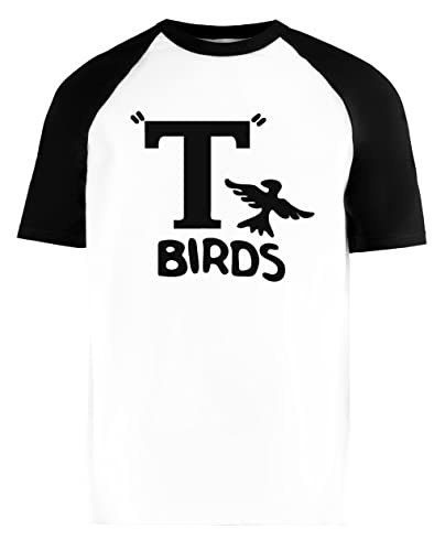 T Birds from Grease Unisex Blanca De Béisbol Camiseta Hombre Mujer Mangas Cortas Baseball T-Shirt XXL Cover