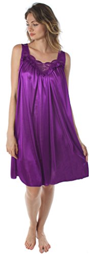 Venice Womens' Silky Looking Embroidered Nightgown 06N2