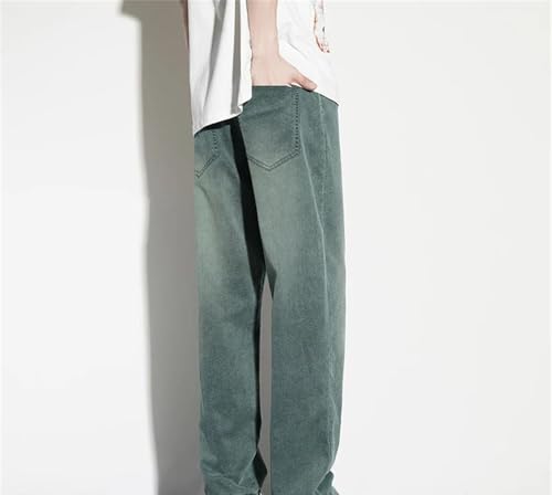 Men's Summer Big Tall Jeans Stretch Pants Extra Long Straight Leg Elastic Waist Loose Sports Trousers2