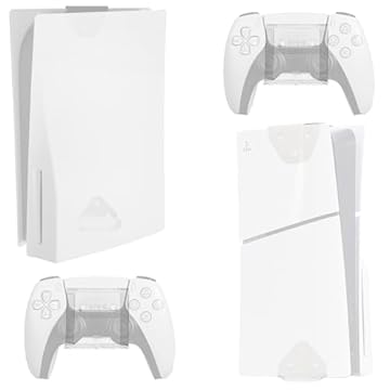 VIVO 2-in-1 Wall and Under Desk Mount Bracket Designed for PS5 and PS5 Slim Gaming Console, PlayStation 5 Standard and Digital Edition, Vertical Wall Display, 2 Controller Mounts, White, MOUNT-PS5CW