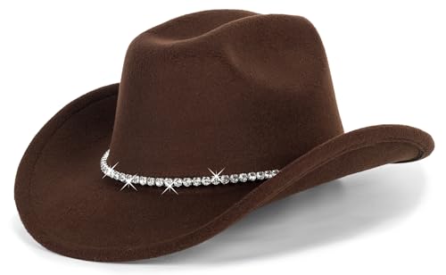 Chapeau de cowgirl western strass étincelants et paillettes bicolores