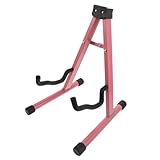 HOODANCOS Soporte Plegable Metálico para Guitarra Eléctrica Acústica Soporte Portátil Compacto para Instrumentos Base Estable para Uso Casa Escuela y Estudio Color Rosa 375 X 295 X