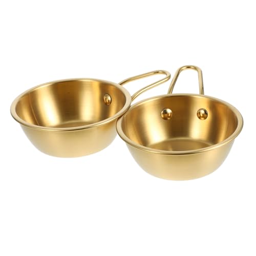 Cabilock Stainless Steel Seasoning Bowl Set Korean Style Dipping Sauce Bowls Handles for Kitchen Restaurant