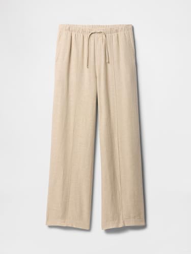 Image of Gap Womens Wide Leg Linen Pull on Pant