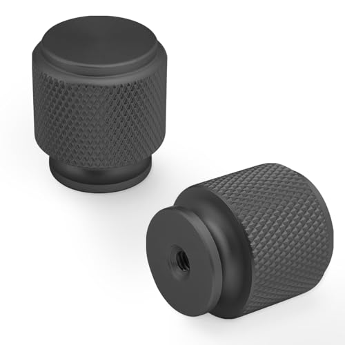 マットブラック キッチンキャビネットノブ ブラック 刻み付き引き出しノブ キッチンハードウェア ハンドル キャビネ/食器棚 引き出し用 20個パ