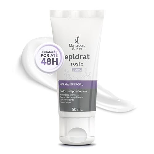 Hidratante Facial Epidrat Acqua - 50ml - Textura Leve e Rápida Absorção - Mantecorp