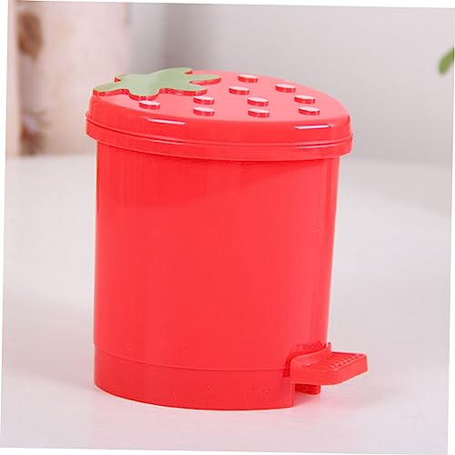 Image of Cute Cartoon Trash Can Plastic Desktop Bin for Office Kitchen and Bedroom Decor Easy to Clean Lightweight Design for Use