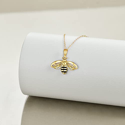 Gold Bee Pendant Necklace 925 Sterling Silver Bumblebee Jewelry Birthday Gifts for Women Daughter4