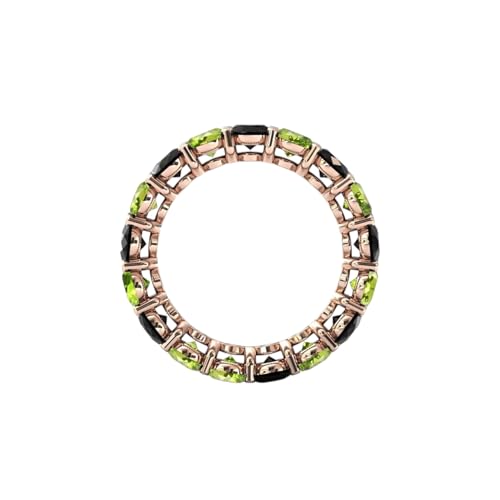 Green Peridot & Black Onyx Eternity Band Black Onyx Wedding Band Art Deco Cluster Multi Gemstone Unique Full Eternity Bands For Women 925 Sterling Silver3