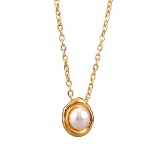 Collier de perles plaqué pour femme une chaîne de clavicule rose de 50 cm d'exception