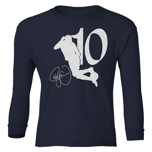 Neymar Jr. 10 Rainbow Flick - Soccer Star Tribute Youth Long Sleeve T-Shirt (Black, Youth X-Large)