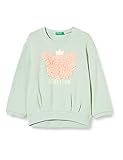 100 % algodón. United Colors of Benetton (Z6ERJ Maglia G/C M/L Sudadera con Capucha, Silt Green 37r, 58 para Niñas