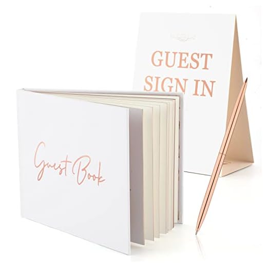Juego de Libro de Visitas para Boda, Libro de Firmas de Invitados Blanca con Bolígrafo y Tapa Dura Libro de Bodas de Guión Apreciado Páginas en Blanco para Recepción de Bodas Eventos Especiales