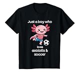 Kids Axolotl Soccer Shirt Boys Cool Axolotl Soccer T-Shirt
