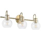 SOLFART Gold Bathroom Light Fixtures 3 Globe Glass Vanity Light Bathroom Lighting Fixtures Modern Ov