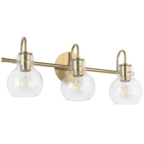 Solfart Gold Bathroom Light Fixtures 3 Globe Glass Vanity Light Bathroom Lighting Fixtures Modern Over Mirror Wall Sconce #TOP6