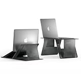 FansDreams Foldable Laptop Lap Desk Bed Desk, Portable & Lightweight Mini Table for Study and Reading, Mini Picnic Table, Folds in Half with Inner Storage Space- Felt case Package Marble Gray