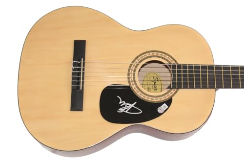 Damiano David Signed Autograph Full Size Acoustic Guitar D with Beckett Authentication BAS COA - Maneskin frontman - Eurovision Song Contest 2021 winners - Il ballo della vita Teatro d'ira: Vol. I Rush