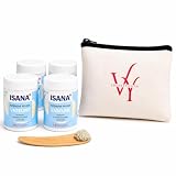 VELVET YOUTH Lot de 4 pommades de soin à base de pétrolatum 4 x 125 ml + spatule en bambou + mini chiffons + trousse de maquillage – Sans parfum, sans microplastique