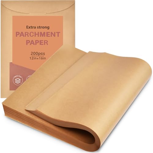 Artcome 200 Pcs Parchment Paper Sheets - 12x16 Inches Precut