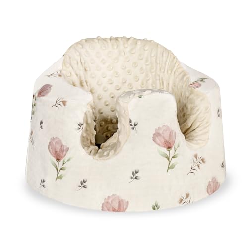 SWESEN Seat Cover Compatible with Bumbo and Nuby Seats Ultra Soft Minky Bumbo Floor SeatCover Removable Cover for Baby-Seat Easy to Install & Remove Seat Not Included(Floral)