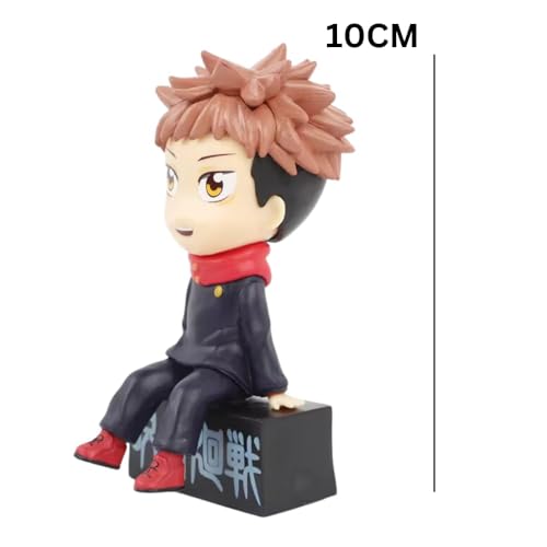 Image of FUNFOB Jujutsu Kaisen Yuji Itadori Action Figure Height -10cm Collectible for Anime Fans Manga Weeb PVC Multicolour (Yuji On Box)