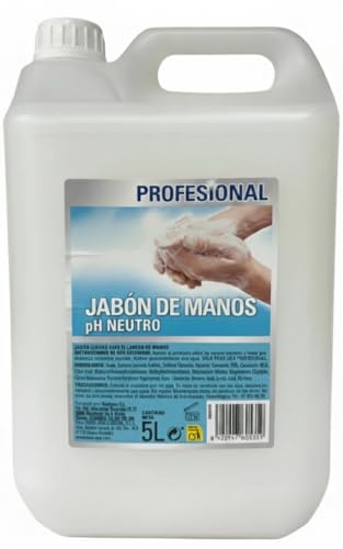 Jabón de Manos Profesional pH Neutro 5 L – Jabón Líquido Manos Suave y Seguro – Uso Doméstico, Oficina e Industrial