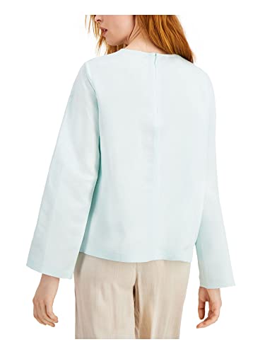 Alfani Womens Blue Long Sleeve Crew Neck Top Size: L #TOP1