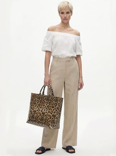 Image of PVC Tote Bag Gifts for Women Large Tote Purse Kraft Paper Letter Print Hobo Handbags for Work Beach Shopping Travel