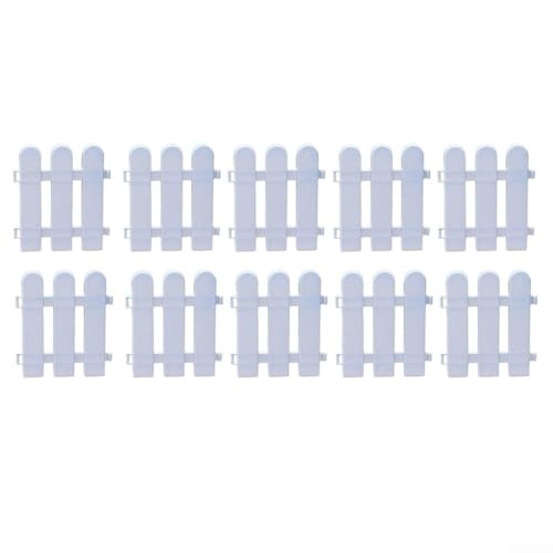 MoSundi Panel de plástico para valla de jardín para parterres, césped y paisaje, 19 x 20 cm, paquete de 10, color blanco A
