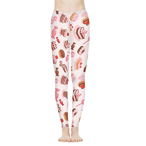 Howilath Damen Yoga-Leggings, Bauchkontrolle & Butt Lift, schmale Passform, enge Beinlänge, Sweathose, Mandala, Katzen, Mops, Avocado, Cake Candy, M Cover