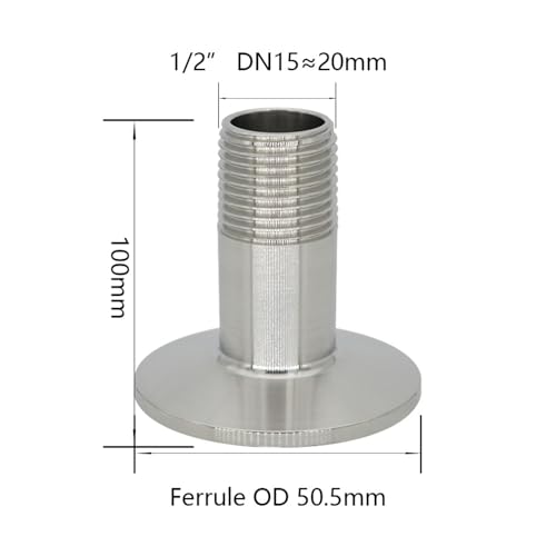 Unión rosca macho 1/2 acero inoxidable 304 para solucionar fugas en triple abrazadera 3