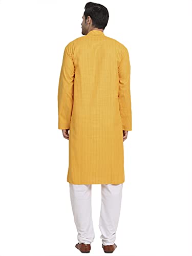 Image of KRAFT INDIA Men Cotton Striped Kurta Pyjama Set