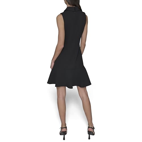 KARL LAGERFELD Womens Collared Sleeveless Above The Knee Sheath Dress4