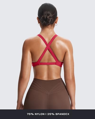 Image of Aoxjox Women's Satara Low Impact Sports Bra | chic front twist, widened cross straps, medium support,breathable fabric, workout fitness yoga crop tank, gym essential