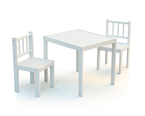 WEBABY - Ensemble 1 table + 2 chaises Blanc Cover