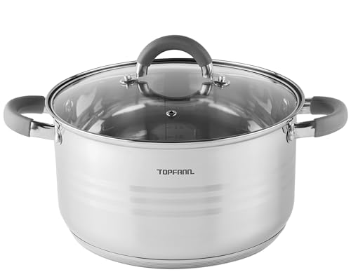 Edelstahl Kochtopf 3L mit Glasdeckel Topf Suppentopf Universaltopf Induktion 20cm