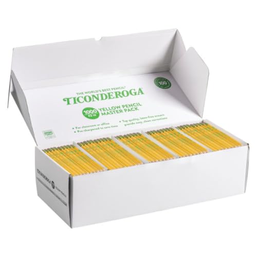Image of Ticonderoga Wood-Cased Pencils, Pre-Sharpened, 1000 /Box, 2 Boxes | 2 HB Soft, Yellow, 2000 Pencils Total, X13100