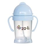 ZoLi BOT weighted straw sippy cup | Mist Blue, 6 oz, BPA free, Baby’s first straw cup