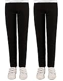 Staccato Mädchen Thermoleggings unifarben - gefüttert, elastisch, wärmend, kuschelig weiche Winterleggings für Kinder und Kleinkinder (104/110, 2er-Pack Black/Black)