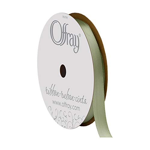 Image of Berwick Offray 361771 3 /8 inch Wide Single Face Satin Ribbon, Spring Moss Green, 6 Yds