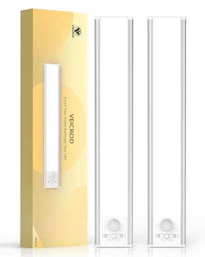 VEICROD Under Cabinet Lights,Day/Dark Motion Sensor Lights Indoor,3 Color Temperatures,80