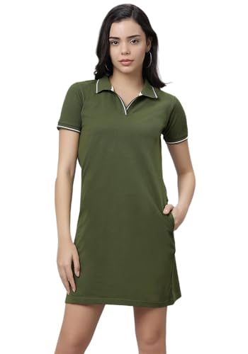 Image of Wear Your Opinion Women's S to 5XL Plus Size PQ Polo Collar Neck Style Midi Tshirt Dress